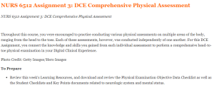 NURS 6512 Assignment 3 DCE Comprehensive Physical Assessment