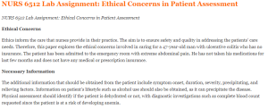 NURS 6512 Lab Assignment Ethical Concerns in Patient Assessment