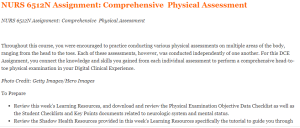 NURS 6512N Assignment Comprehensive  Physical Assessment