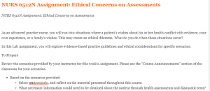 NURS 6512N Assignment Ethical Concerns on Assessments