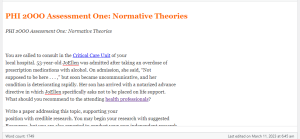 PHI 2OOO Assessment One  Normative Theories