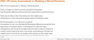 PHI- FP 2000 Assessment 2  Making a Moral Decision