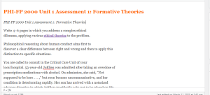 PHI-FP 2000 Unit 1 Assessment 1  Formative Theories