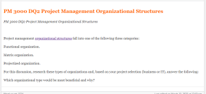 PM 3000 DQ2 Project Management Organizational Structures