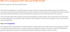 BIO 2070 Assignment HIV Aids and Public Health