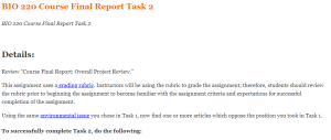 BIO 220 Course Final Report Task 2