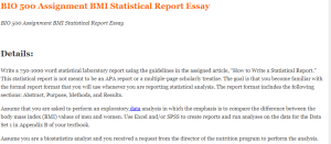 BIO 500 Assignment BMI Statistical Report Essay