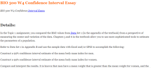 BIO 500 W4 Confidence Interval Essay