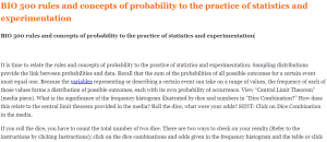 BIO 500 rules and concepts of probability to the practice of statistics and experimentation