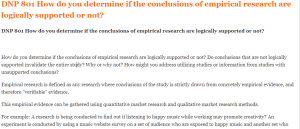 DNP 801 How do you determine if the conclusions of empirical research are logically supported or not