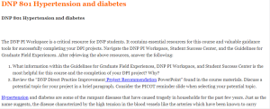 DNP 801 Hypertension and diabetes