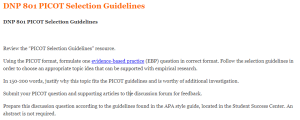 DNP 801 PICOT Selection Guidelines