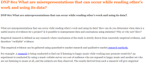 DNP 801 What are misrepresentations that can occur while reading other’s work and using its data