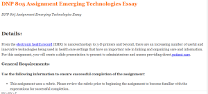 DNP 805 Assignment Emerging Technologies Essay
