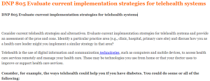 DNP 805 Evaluate current implementation strategies for telehealth systems