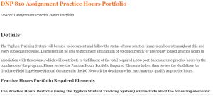 DNP 810 Assignment Practice Hours Portfolio