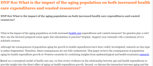 DNP 810 What is the impact of the aging population on both increased health care expenditures and wasted resources