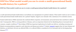 DNP 810 What model would you use to create a multi-generational family health history for a patient