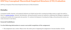 DNP 815 Conceptual-Theoretical-Empirical Structure (CTE) Evaluation 