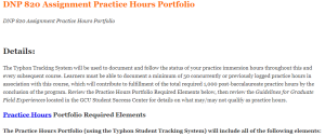 DNP 820 Assignment Practice Hours Portfolio
