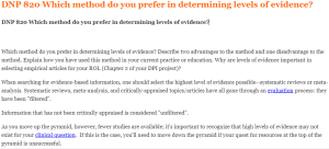 DNP 820 Which method do you prefer in determining levels of evidence