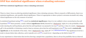 DNP 820 statistical significance when evaluating outcomes