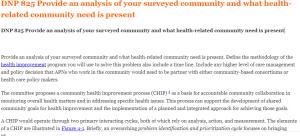 DNP 825 Provide an analysis of your surveyed community and what health-related community need is present