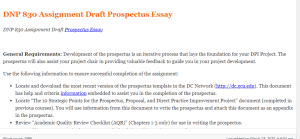DNP 830 Assignment Draft Prospectus Essay