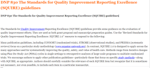DNP 830 The Standards for Quality Improvement Reporting Excellence (SQUIRE) guidelines