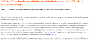 DNP 835 What barriers need to be alleviated to increase the APN role in health care change