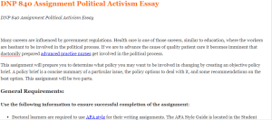 DNP 840 Assignment Political Activism Essay