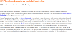 DNP 840 transformational model of leadership