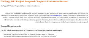 DNP 955 DPI Project Proposal Chapter 2 Literature Review