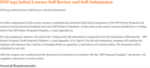 DNP 955 Initial Learner Self Review and Soft Submission