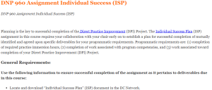DNP 960 Assignment Individual Success (ISP)