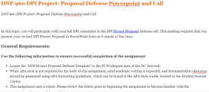 DNP 960 DPI Project- Proposal Defense Powerpoint and Call