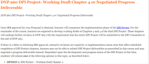 DNP 960 DPI Project- Working Draft Chapter 4 or Negotiated Progress Deliverable