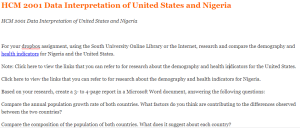 HCM 2001 Data Interpretation of United States and Nigeria