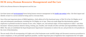 HCM 2004 Human Resource Management and the Law