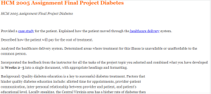 HCM 2005 Assignment Final Project Diabetes