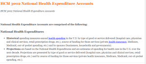 HCM 3002 National Health Expenditure Accounts