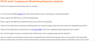 HCM 3006 Assignment Marketing Scenario Analysis