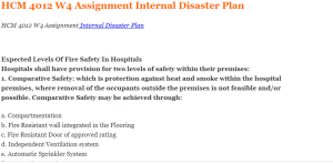 HCM 4012 W4 Assignment Internal Disaster Plan