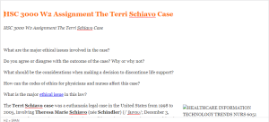 HSC 3000 W2 Assignment The Terri Schiavo Case