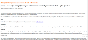 HSC 3070 Assignment Consumer Health Informatics