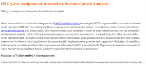 HSC 3070 Assignment Interactive Sociotechnical Analysis