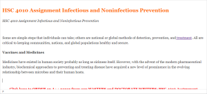 HSC 4010 Assignment Infectious and Noninfectious Prevention