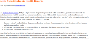MHC 6302 Electronic Health Records