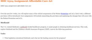 MHC 6304 Assignment Affordable Care Act