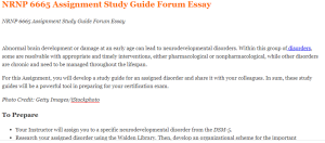 NRNP 6665 Assignment Study Guide Forum Essay